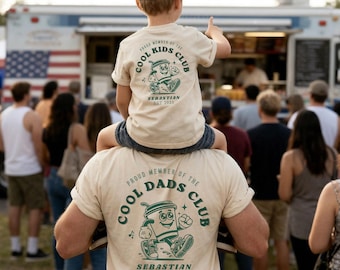 Cool Dads Club Matching Dad and Child T-Shirts, Personalized Matching Outfit for Dad and Child, Cool Kids Club Children's Shirt, Dad and Son T-Shirt