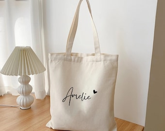 Borsa tote in cotone organico, nome personalizzato, borsa per la spesa, estate, spirituale, borsa di cotone, borsa per la spesa, borsa di iuta, borsa di stoffa