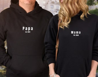 Maman papa mini sweat à capuche, tenue assortie pour la famille, pull parents, chemise papa maman, tout-petit, pulls assortis, maman papa mini, chemise bébé