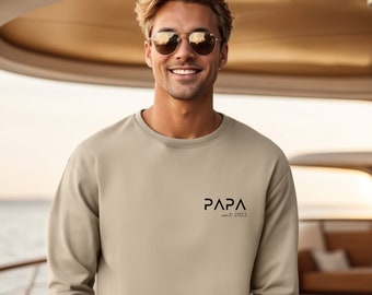 Papa Hoodie personalisiert mit Name, Vater T-Shirt Geschenk, werdender Papa Ankündigung, Vatertag, Cooles Papa Sweatshirt, bester Papa