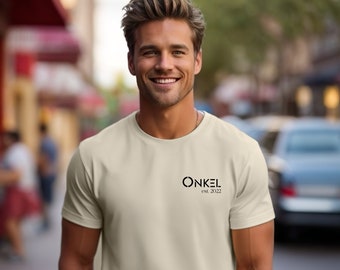 Onkel T-Shirt personalisiert mit Name und Jahreszahl, Onkel T-Shirt Geschenk, werdender Onkel Ankündigung, Cooles Onkel Sweatshirt