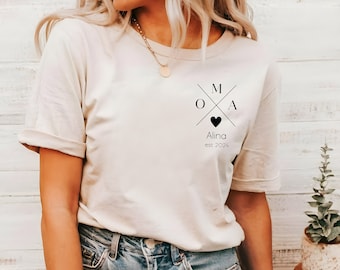 Cooles Oma T-Shirt personalisiert, Hoodie Oma Name Datum, Oma Sweatshirt  Geschenk Geburt, Geschenk Oma, Oma Geburtsjahr, Pulli Oma