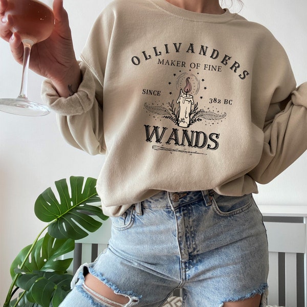 Ollivanders Dark Academia Tshirt, Vintage booktok sweater, Old Money, Book Hoodie, Mystical Sweatshirt, Gift Bookworm, Bookish, Wizard