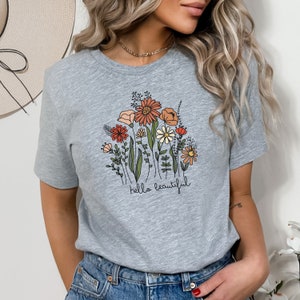 Vintage Wildflower T-Shirt | Boho Cottagecore Shirt | Oversized Flower Shirt | Botanical Nature Shirt | Self-Love Shirt Flowers | Plants image 1