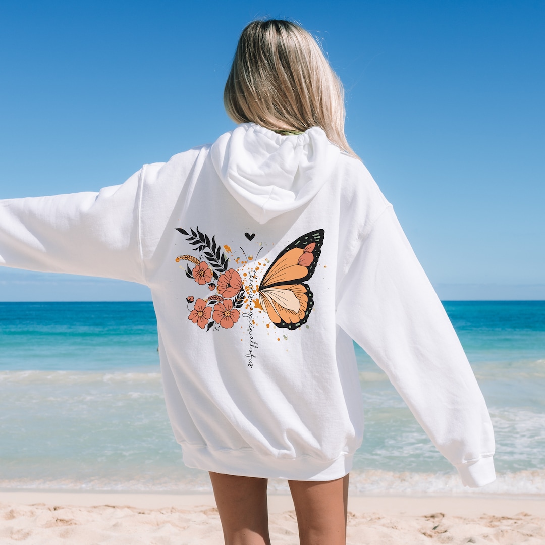 Damen Hoodie Pullover Mit Schmetterling Hooded Sweaters Hollister