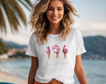 Vintage Ice Cream T-Shirt | Boho Cottagecore Shirt | Forestcore Sweater | Ice Cream Summer Shirt | Sweater ice cream | Hoodie Ice Cream