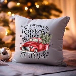 Funda de cojín navideño con texto 50x50, cojín navideño | Funda cojín Navidad 40x40 invierno | Funda de almohada país de las maravillas invernales