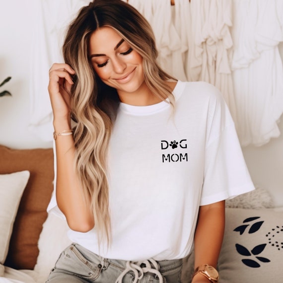 Dog Mom T-Shirt, Shirt Dog Hoodie, Hundebesitzer Geschenk, Haustier Liebhaber, Hunde Mama Pulli, minimalistischer Pullover Dog, Dog Mom