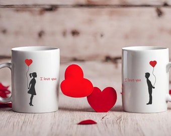 Love you Valentine's Day mug, love heart mug, Valentine's Day mug, gift for partner, Love you mug, Valentine's Day mug