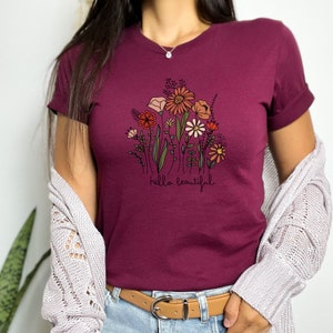 Vintage Wildflower T-Shirt | Boho Cottagecore Shirt | Oversized Flower Shirt | Botanical Nature Shirt | Self-Love Shirt Flowers | Plants image 7