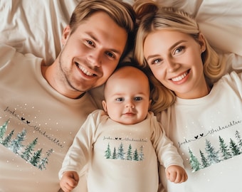 Personalized Christmas family outfit, matching mom dad mini baby, winter family outfit, T-shirts sweaters matching outfits family