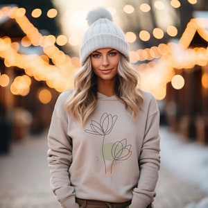 Cottagecore flower t-shirt, vintage flower sweatshirt, nature shirt, sweater, natural top, hoodie floral, botanical sweater, flower sweater image 8