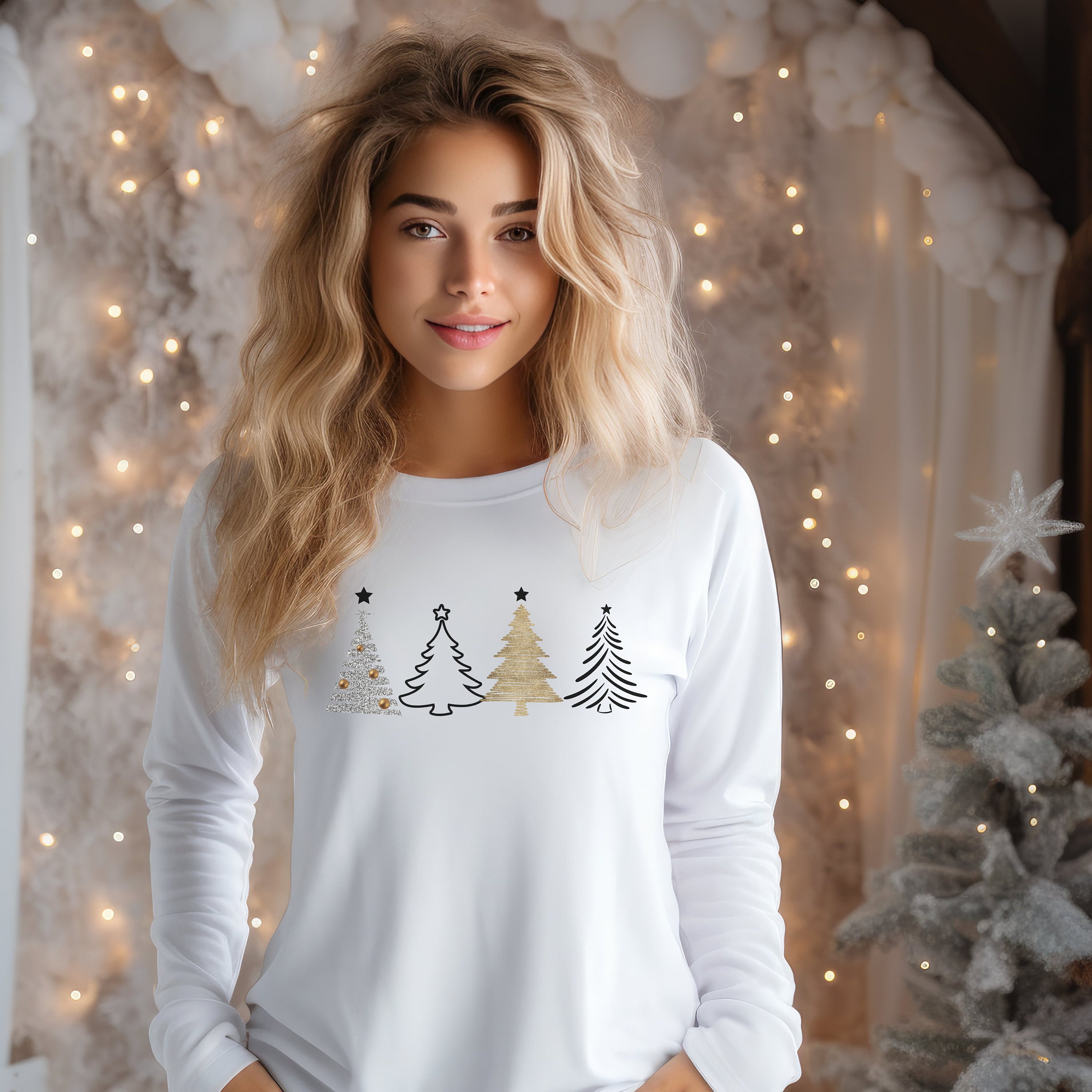 Minimalistischer Pullover beige Tannenbaum Pulli Etsy.de