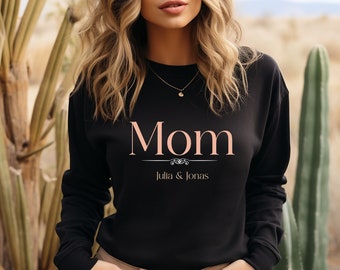 Personalisierter Mama Pullover, T-Shirt Name Datum, Mom Sweatshirt Geschenk Geburt, Geschenk Mutter, Neumama Geburtsjahr, Pulli Mama