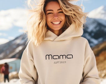 MAMA Hoodie beige, MOM Shirt, Sweatshirt Jahr, Mama T-Shirt schwarz, Geschenk  Mama, Pullover Mama, Hoodie Mama, Geschenk Mama, Mama Pulli