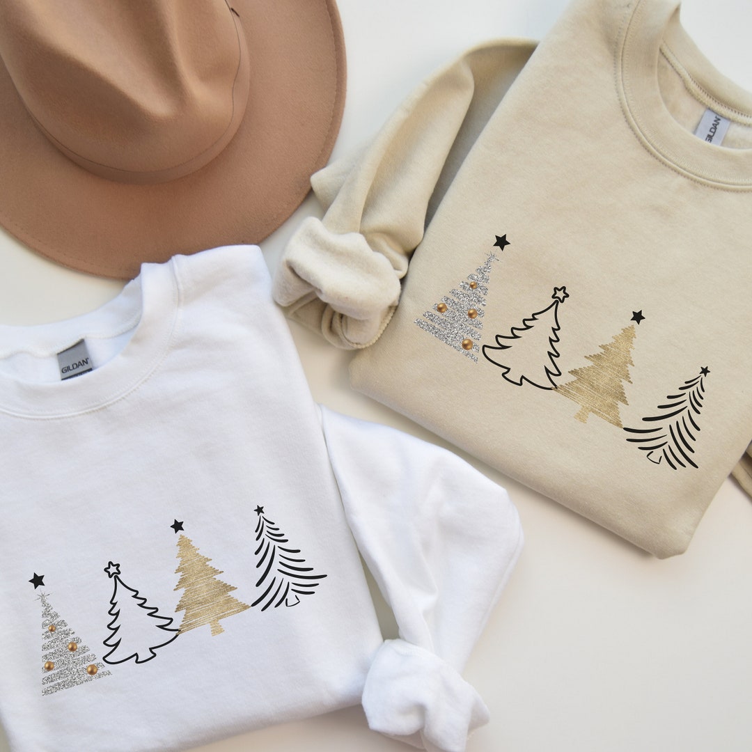 Minimalistischer Pullover beige Tannenbaum Pulli Etsy.de