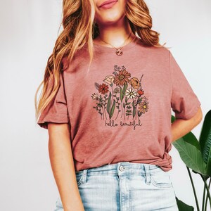 Vintage Wildflower T-Shirt | Boho Cottagecore Shirt | Oversized Flower Shirt | Botanical Nature Shirt | Self-Love Shirt Flowers | Plants image 6