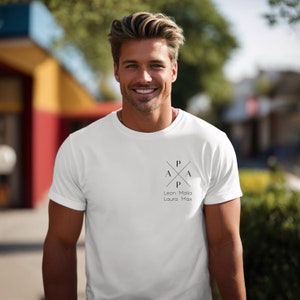 Papa T-Shirt personalisiert mit Name und Jahreszahl, Vater Hoodie Geschenk, werdender Papa Ankündigung, Vatertag, Cooles Papa Sweatshirt Bild 7