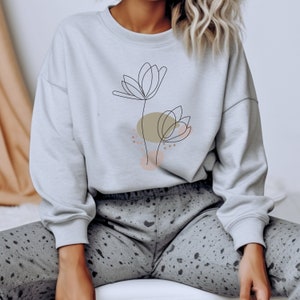 Cottagecore flower t-shirt, vintage flower sweatshirt, nature shirt, sweater, natural top, hoodie floral, botanical sweater, flower sweater image 7