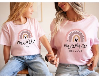 Mini abito coordinato per mamma Boho, top coordinati per neonati, arcobaleno, madre e figlio, set regalo per neomamme, festa della mamma, famiglia di nascita