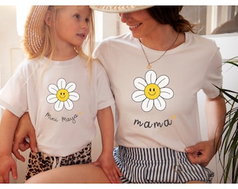 Boho mama mini pasujący strój, pasujące bluzki maluch dziecko, koszula w kwiaty, matka dziecko, zestaw upominkowy nowej mamy, dzień matki, rodzina porodowa