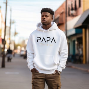 Papa Hoodie personalisiert mit Name, Vater T-Shirt Geschenk, werdender Papa Ankündigung, Vatertag, Cooles Papa Sweatshirt, bester Papa zdjęcie 6