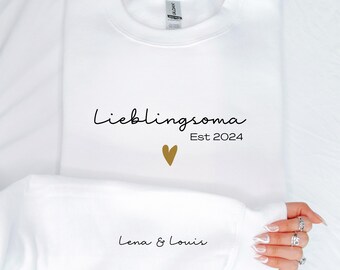 Cooles Oma Sweater personalisiert, Hoodie Oma Name Datum, Oma Sweatshirt  Geschenk Geburt, Geschenk Oma, Oma Geburtsjahr, Pulli Oma