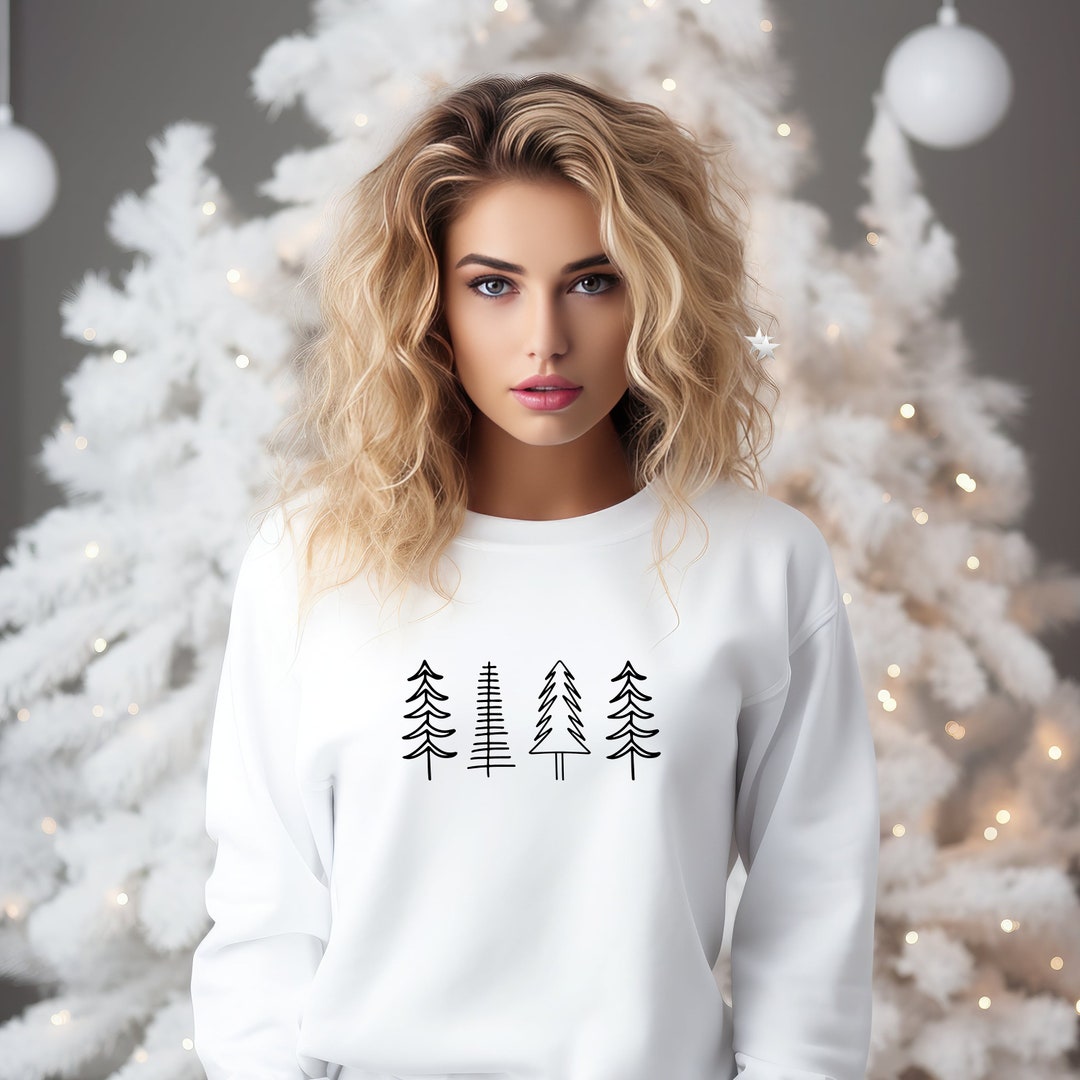 Minimalist Christmas Tree Sweater Fall Sweater Cottagecore Etsy UK