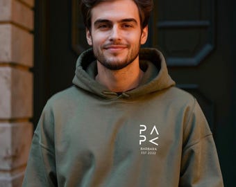Personalized Dad Hoodie with Name and Year, Father's Hoodie Gift, Expecting Dad Announcement, Father's Day, Dad Sweatshirt Saying