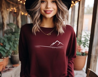Minimalist love mountains sweatshirt, t-shirt mountains, honeymoon, minimalist sweater, mountains lover shirt, sweater mountains