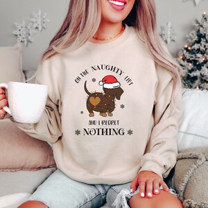 Dachshund Sweatshirt Christmas, I regret Nothing, dog owner gift, dog lover, dachshund sweater, Xmas gift funny dog, dachshund