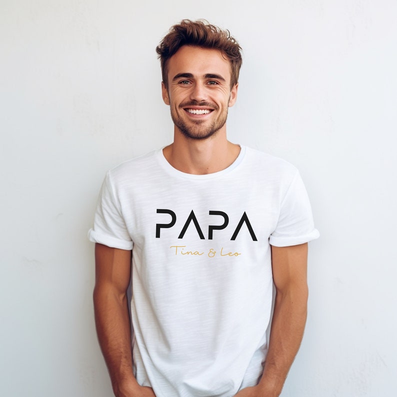 Papa Hoodie personalisiert mit Name, Vater T-Shirt Geschenk, werdender Papa Ankündigung, Vatertag, Cooles Papa Sweatshirt, bester Papa Bild 5