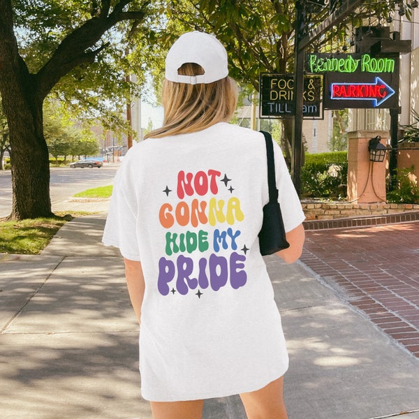 Pride Shirt Rücken, LGTBQ T-shirt unisex, lesbisch, schwul, trans Pulli, gleichheit, queer hoodie, party, retro, Bisexuell, Gay