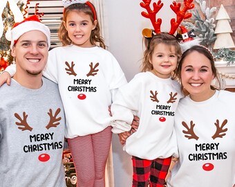 Completo natalizio per la famiglia, mini-bambino abbinato per mamma papà, grazioso completo natalizio per la famiglia, magliette, maglioni abbinati agli abiti natalizi con alce
