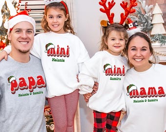 Personalized Christmas family outfit, matching mom dad mini baby, Christmas family, T-shirts sweaters matching outfits Christmas