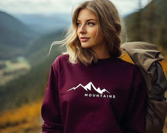 Minimalist mountain hoodie, mountain t-shirt, honeymoon, minimalist mountain sweater, mountain lover shirt, mountain pullover