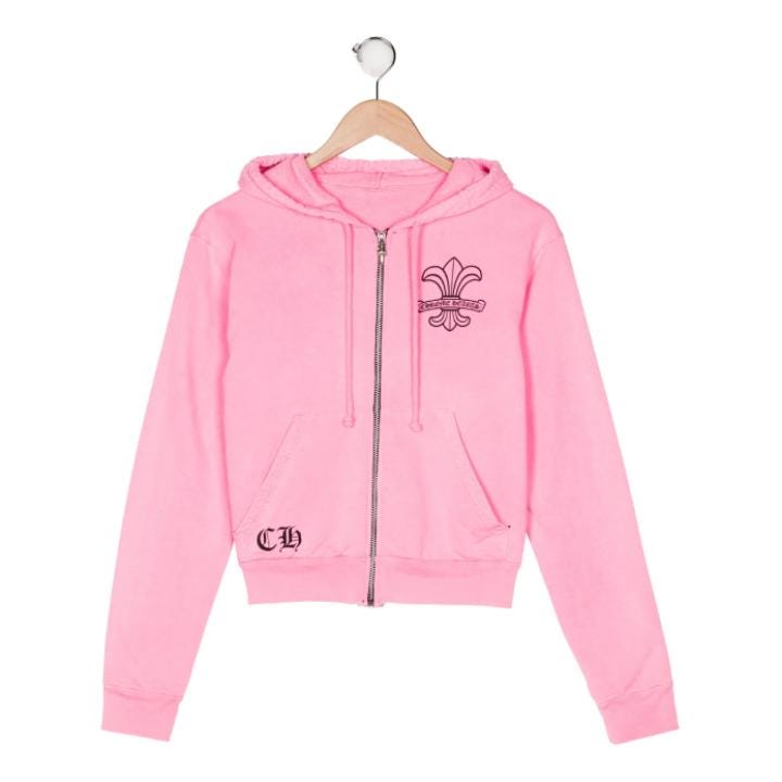 【Chrome Hearts】 Back USA Script Logo Hoodie Pink Chrome Hearts USA Script Logo Pink Pullover Hoodie - SRM