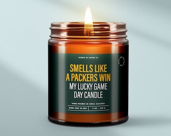 Smell Like Packers Win Candle Green Bay Game Day Gift For Him - Funny Football Candles Gifts For Men - Candles and Home Fragrance SS198
