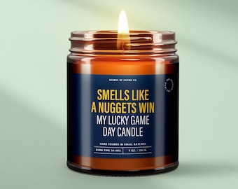 Smells Like Nuggets Win Candle Funny Denver Basketball Sport Gifts For Dad - Candles Lucky Basketball Game Day Candle For Watch Party -SS239