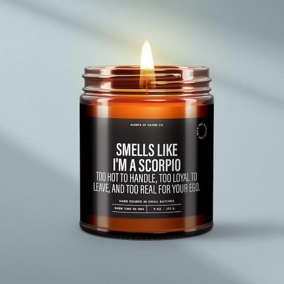 Smells Like I’m a Scorpio Candle, Fall Candles Gift, Scorpio Gift, Zodiac Sign Candles, Funny Candles, Birthday Gift, Fall Decor Gifts,SS262