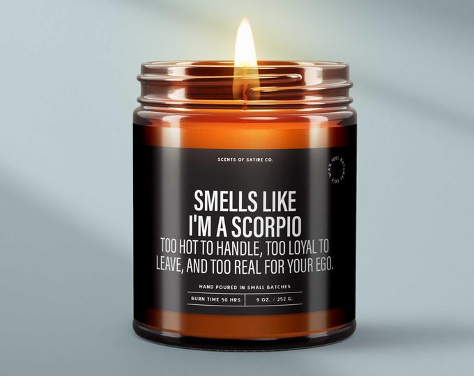 Smells Like I’m a Scorpio Candle, Fall Candles Gift, Scorpio Gift, Zodiac Sign Candles, Funny Candles, Birthday Gift, Fall Decor Gifts,SS262