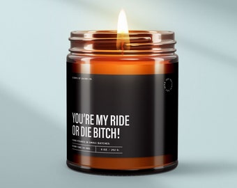 Ride or Die Bitch Candle, Best Friend Candle, Galentines Gifts For Friends, Home Decor, Funny Soy Wax Candle, Scented Candles, SS105