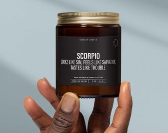 Scorpio Candles Birthday Gifts For Men - Funny Scorpio Candle Zodiac Sign Gift - Astrology Candle Seductive Horoscope- Fall Home Decor SS263