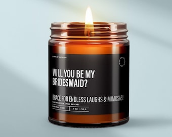 Vela divertida para proponerle ser dama de honor: los mejores regalos de boda de la novia - ¿Quieres ser mi dama de honor? - Velas de boda para la despedida de soltera - SS33