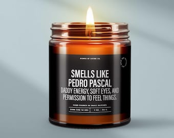 Smells Like Pedro Pascal Candle, Funny Celebrity Candle, Daddy Energy Candle, Unique Gifts For Her,  Pedro Pascal Fan Gift, Small Gift,SS266