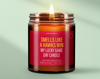 Hawks Win Candle Funny Basketball Soy Wax Candle - Atlanta Game Day Gift for Fans - Sport Candle For  Men - Anniversary Gift For Him | SS229