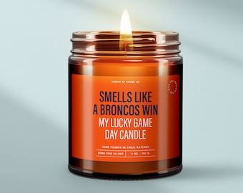 Vela de los Broncos Ganadores - Regalos Divertidos para Hombres - Velas de Fútbol - Regalo Ideal de Agradecimiento al Entrenador - Vela de la Suerte para el Día del Partido - Cera de Soja - Decoración del Hogar - SS182