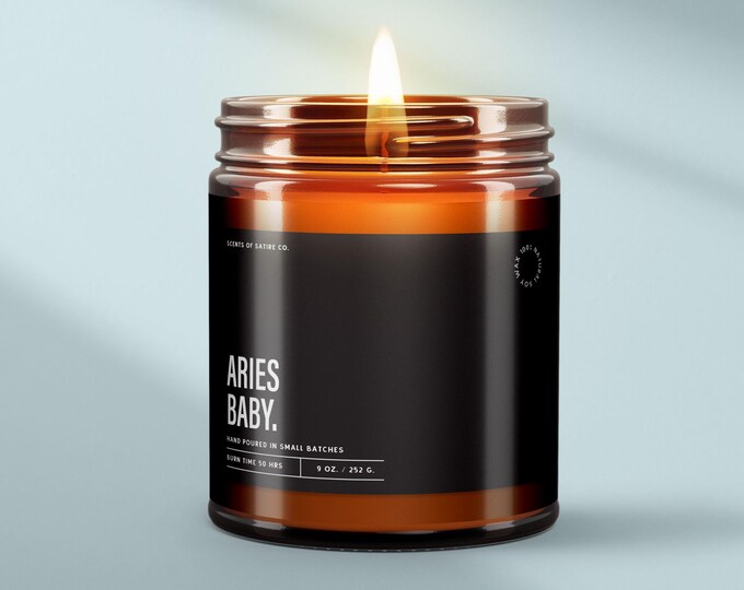 Aries Baby Soy Wax Candle Zodiac Birthday Gifts For Her - Astrology Scented Candles Unique March or Birthday Gifts For Best Friend | SS80