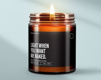 Velas "Enciéndeme cuando quieras desnuda" con temática sexual para adultos - Regalos de aniversario para ella o para él - Divertidos regalos de boda para la pareja - SS9
