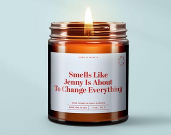 Vela aromática "Está a punto de cambiarlo todo" para embarazadas con nombre personalizado. El mejor regalo para futuras mamás. Regalos para padres que esperan un bebé / SS382